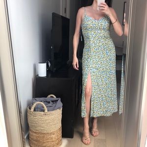 Blue green midi summer dress size small